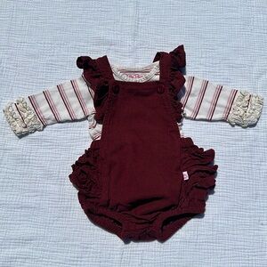 Ruffle Butts Corduroy Overall Bloomer Set